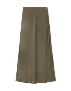 Celio Jupe mi longue satiné - kaki^Femme Jupes & Shorts|Les Ensembles
