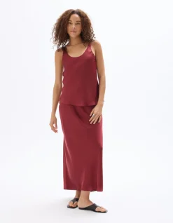 Celio Jupe mi-longue satiné - rouge^Femme Jupes & Shorts|Les Ensembles