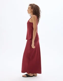 Celio Jupe mi-longue satiné - rouge^Femme Jupes & Shorts|Les Ensembles