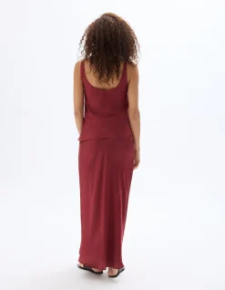 Celio Jupe mi-longue satiné - rouge^Femme Jupes & Shorts|Les Ensembles