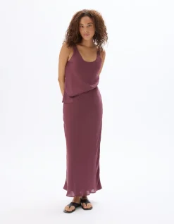 Celio Jupe mi-longue satiné - violet^Femme Jupes & Shorts|Les Ensembles