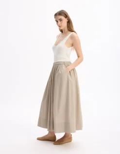 Celio Jupon en popeline - beige^Femme Les Meilleures Ventes|Jupes & Shorts