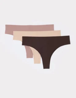 Celio Lot de 3 tangas en microfibre - rose et noir^Femme Sous-Vêtements