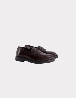 Celio Mocassin à bouts ronds en cuir - marron^Femme Les Meilleures Ventes