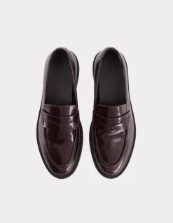 Celio Mocassin à bouts ronds en cuir - marron^Femme Les Meilleures Ventes