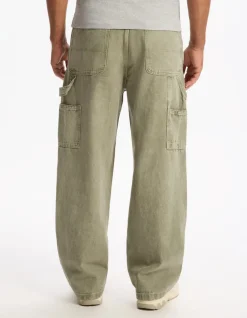 Celio Pantalon baggy 100% coton - kaki^Homme Pantalons