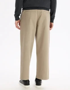Celio Pantalon baggy 7/8 ème en coton stretch -^Homme Pantalons Chinos|Pantalons