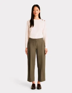 Celio Pantalon barrel - kaki^Femme Pantalons