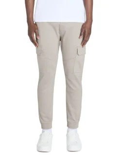 Celio Pantalon cargo slim en coton stretch - gris^Homme Pantalons