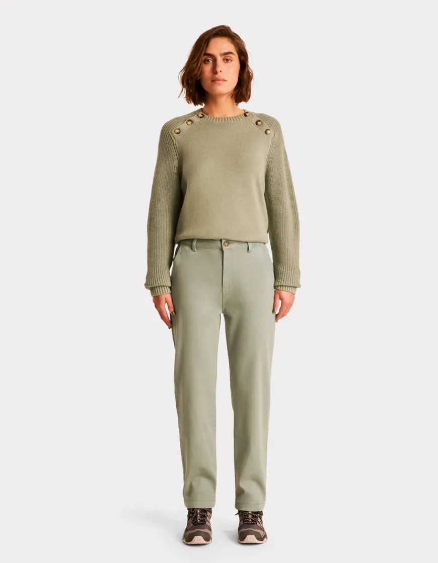 Celio Pantalon chino longueur cheville - vert^Femme Pantalons