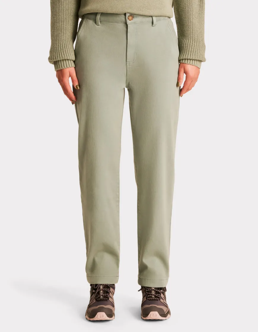 Celio Pantalon chino longueur cheville - vert^Femme Pantalons