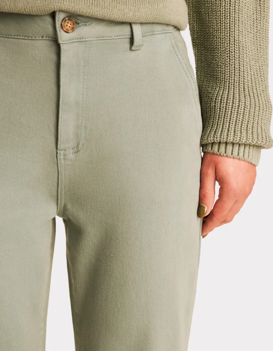 Celio Pantalon chino longueur cheville - vert^Femme Pantalons