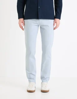 Celio Pantalon chino slim coton stretch - bleu clair^Homme Pantalons|Pantalons Chinos