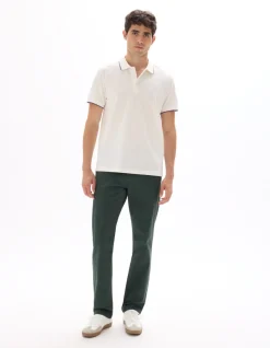 Celio Pantalon chino straight coton stretch - vert foncé^Homme Pantalons Chinos|Pantalons
