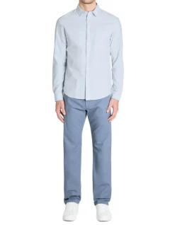 Celio Pantalon chino straight en coton stretch - bleu clair^Homme Pantalons Chinos|Pantalons