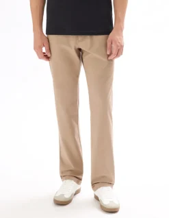 Celio Pantalon chino straight en coton stretch - beige^Homme Pantalons Chinos|Pantalons