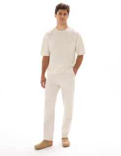 Celio Pantalon chino straight uni - écru^Homme Pantalons|Pantalons Chinos