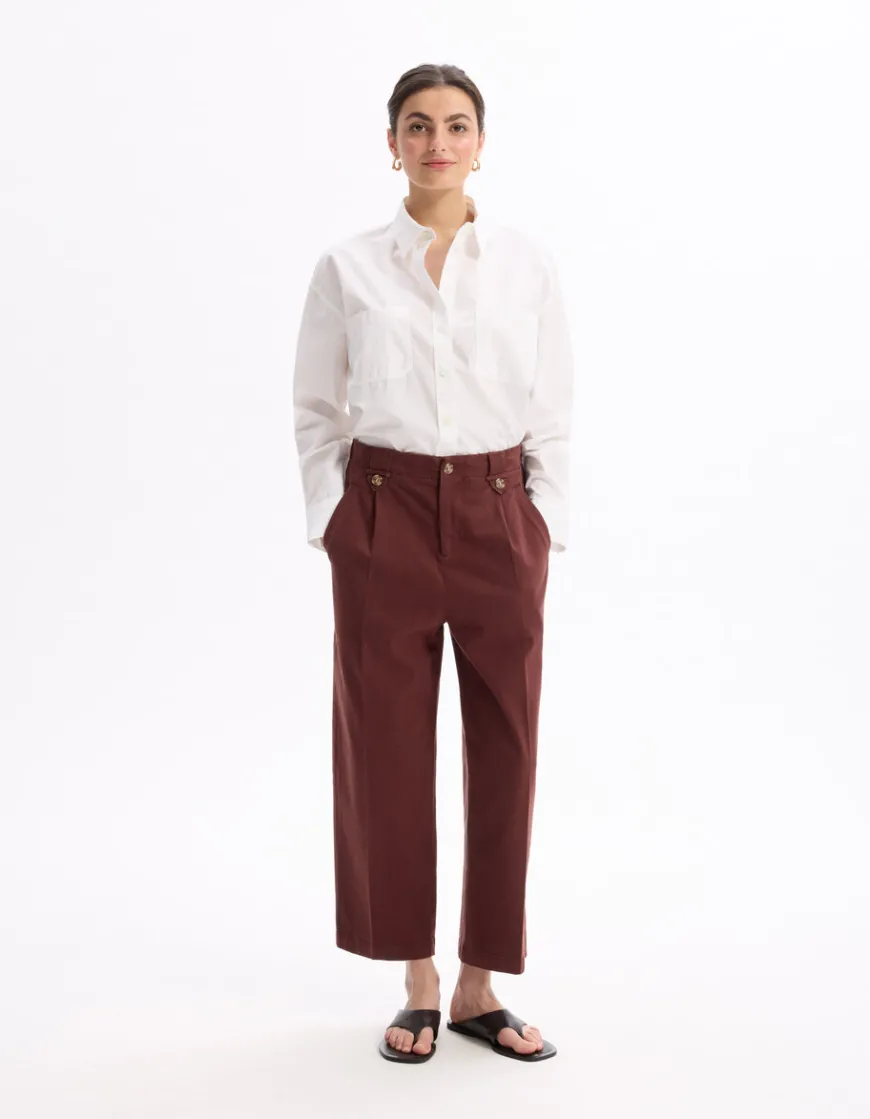 Celio Pantalon cigarette - marron^Femme Pantalons
