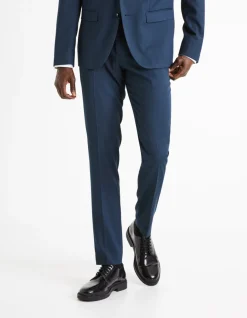 Celio Pantalon de costume slim armuré - marine^Homme Pantalons|Pantalons De Costumes