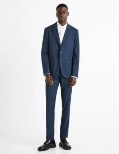 Celio Pantalon de costume slim armuré - marine^Homme Pantalons|Pantalons De Costumes