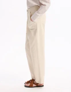 Celio Pantalon droit - beige^Femme Pantalons