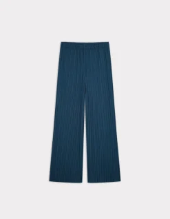 Celio Pantalon ensemble maille plissée - bleu^Femme Pantalons|Les Ensembles