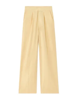 Celio Pantalon fluide coton lin - jaune^Femme Les Tailleurs|Pantalons