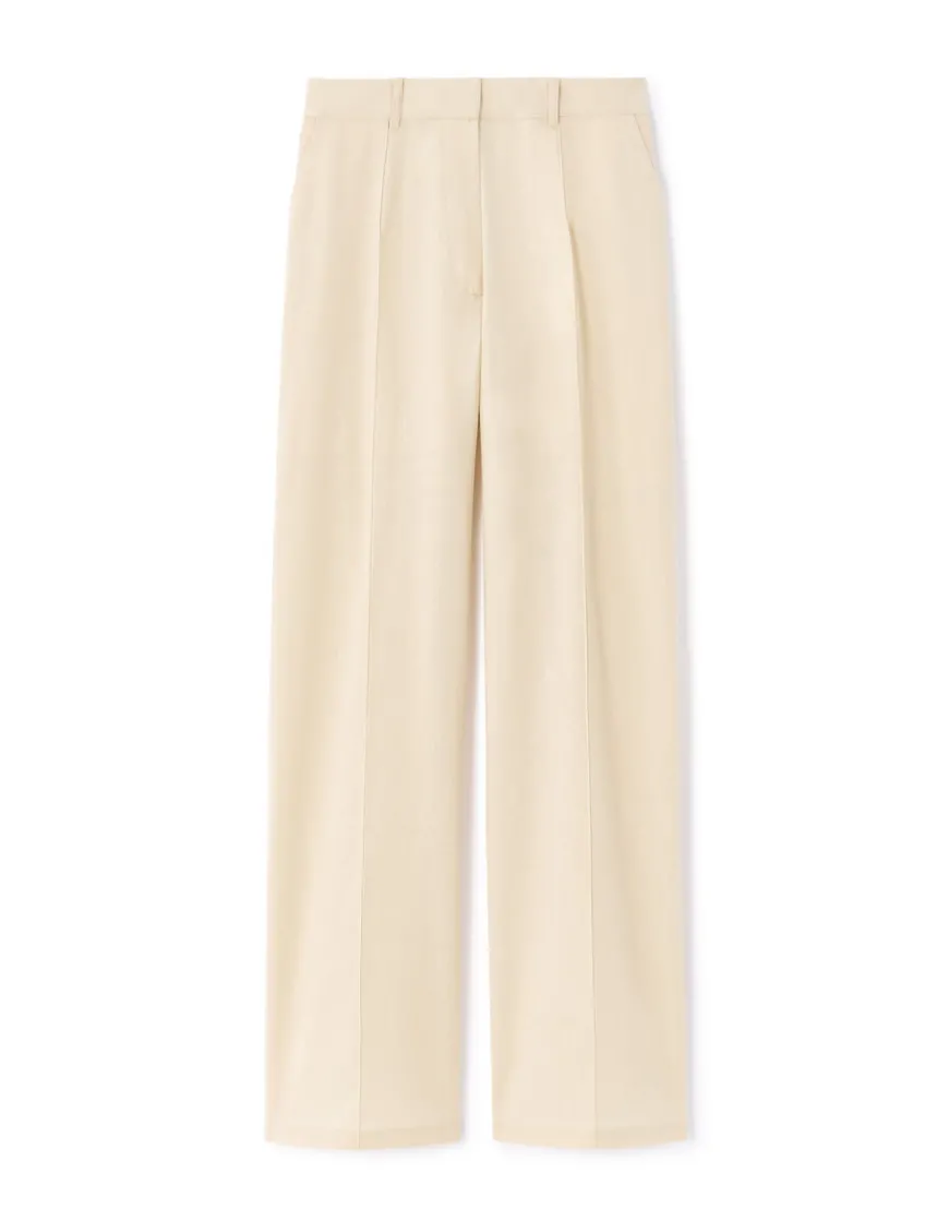 Celio Pantalon fluide coton lin - beige^Femme Les Tailleurs|Pantalons
