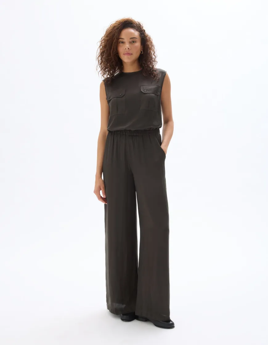 Celio Pantalon fluide satiné - gris^Femme Pantalons|Les Ensembles