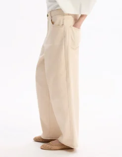 Celio Pantalon large - beige^Femme Pantalons
