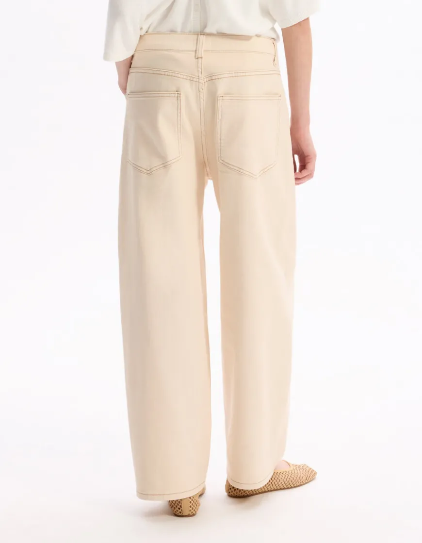Celio Pantalon large - beige^Femme Pantalons