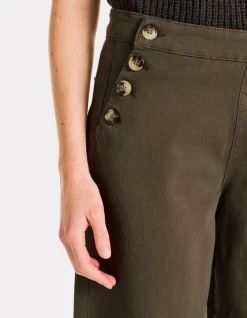 Celio pantalon large à bouton - kaki^Femme Pantalons