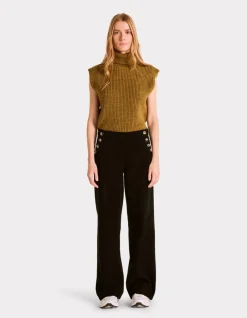 Celio pantalon large à bouton décoratifs -^Femme Pantalons