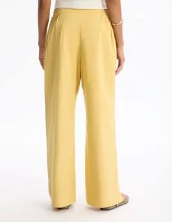 Celio Pantalon large - jaune^Femme Pantalons