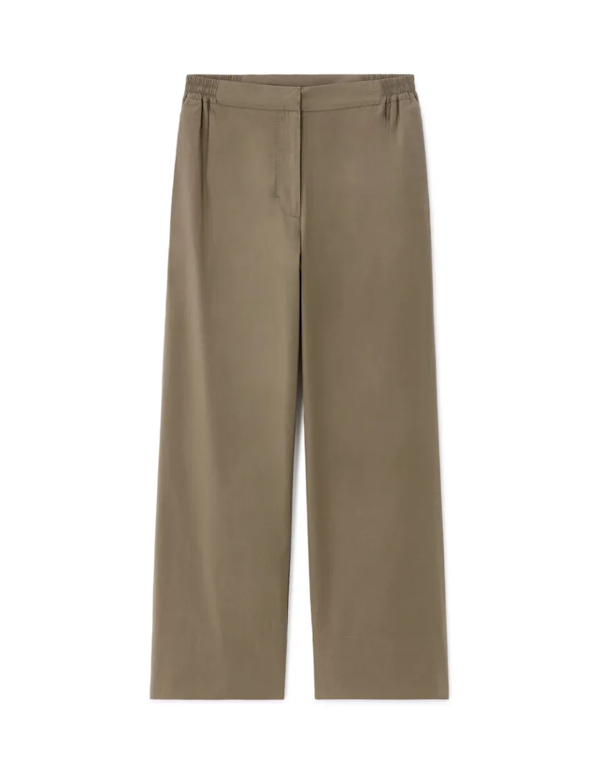 Celio Pantalon large - kaki^Femme Pantalons
