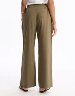 Celio Pantalon large - kaki^Femme Pantalons