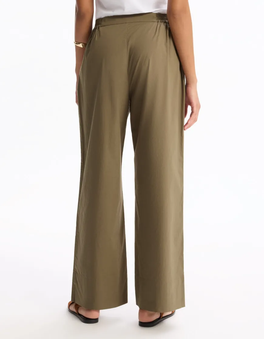 Celio Pantalon large - kaki^Femme Pantalons