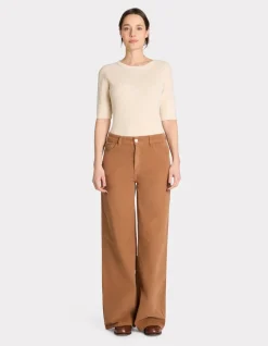 Celio Pantalon large en velours - marron^Femme Pantalons