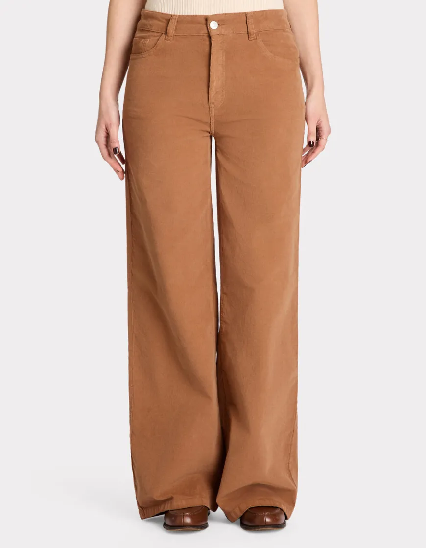Celio Pantalon large en velours - marron^Femme Pantalons