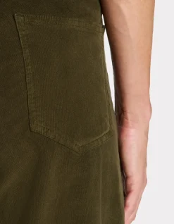 Celio Pantalon large en velours - kaki^Femme Les Meilleures Ventes|Pantalons