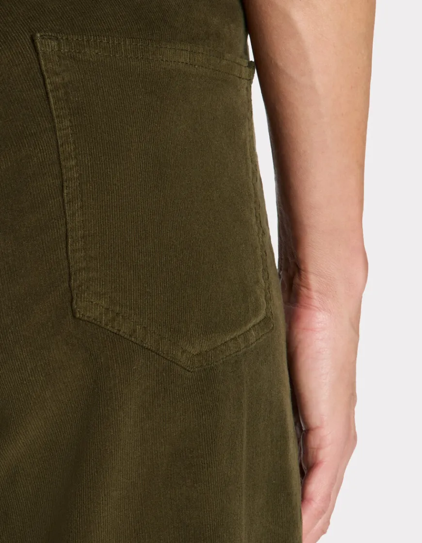 Celio Pantalon large en velours - kaki^Femme Les Meilleures Ventes|Pantalons