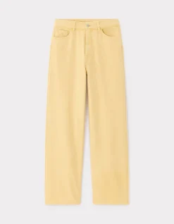Celio Pantalon large type jeans - jaune^Femme Pantalons