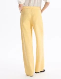 Celio Pantalon large type jeans - jaune^Femme Pantalons