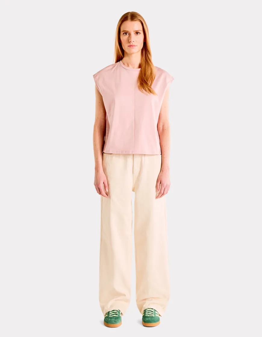Celio Pantalon large type jeans - beige^Femme Pantalons
