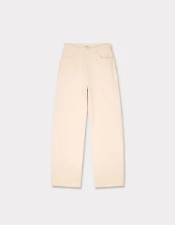 Celio Pantalon large type jeans - beige^Femme Pantalons