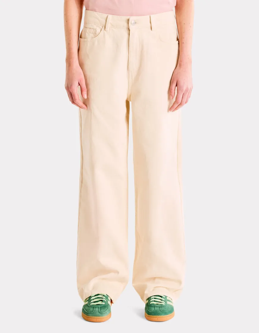 Celio Pantalon large type jeans - beige^Femme Pantalons
