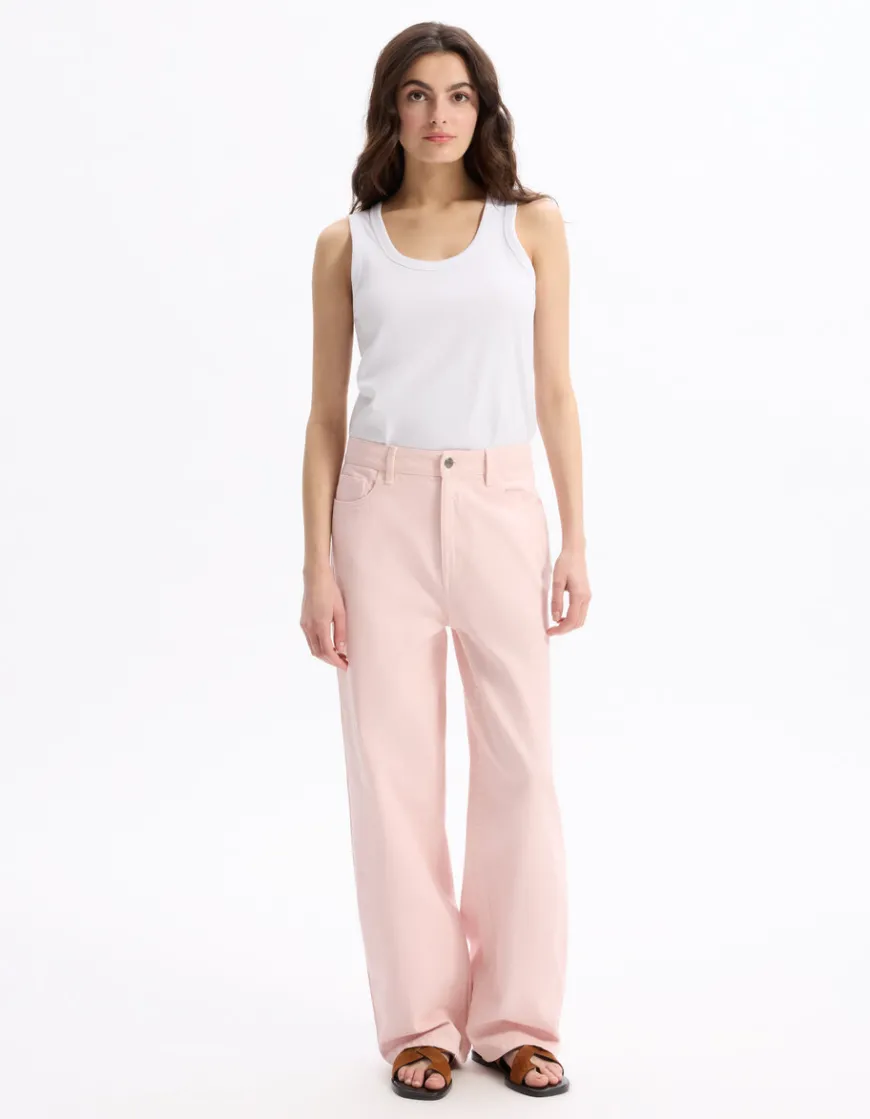 Celio Pantalon large type jeans - rose^Femme Pantalons