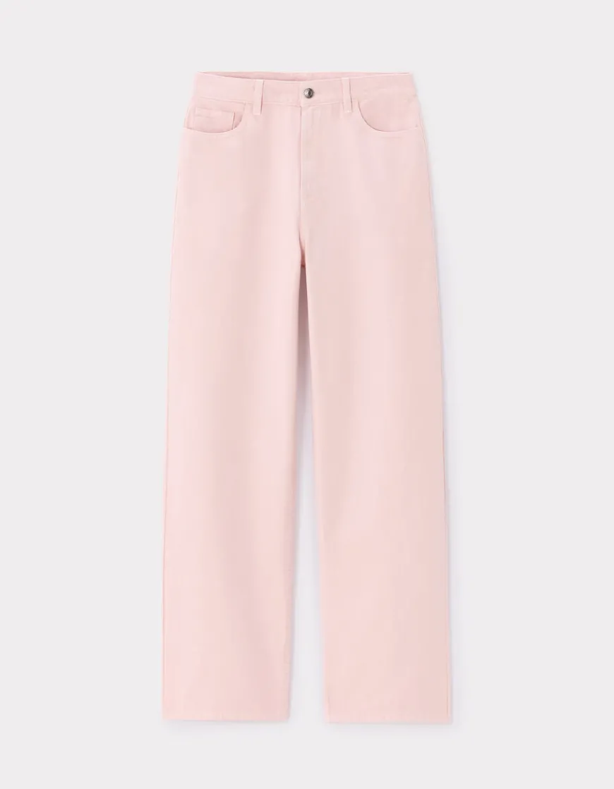 Celio Pantalon large type jeans - rose^Femme Pantalons