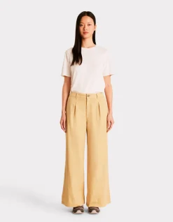 Celio Pantalon long à pinces - jaune^Femme Pantalons