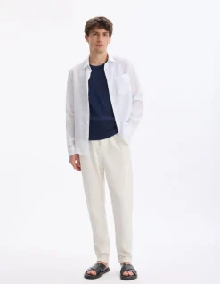 Celio Pantalon loose coton mélangé - beige^Homme Pantalons